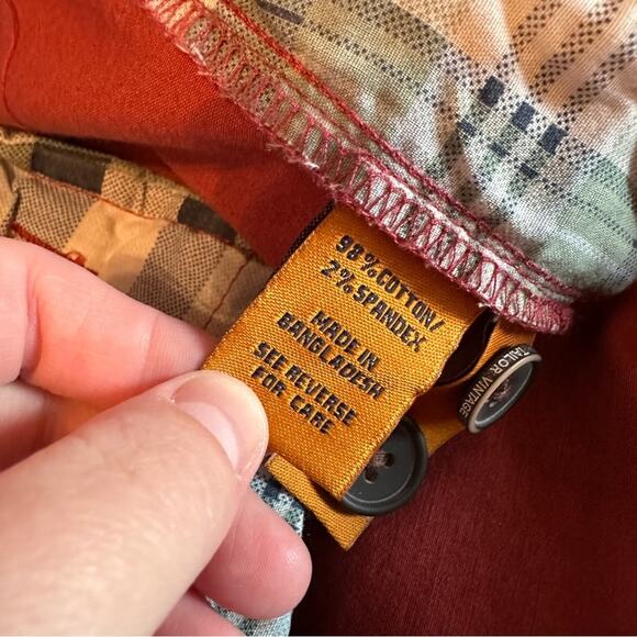 Tailor Vintage Red Slim Fit Stretch Fabric Pants in Canyon Red Sz 36 x‎ 30 NEW - Picture 8 of 10